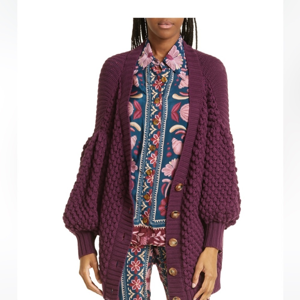 FARM Rio Purple Knit Cardigan